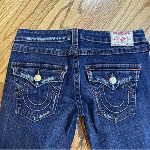 True Religion Women's Joey Bootcut Pocket Flaps Blue‎ Denim Jeans Sz 29x33